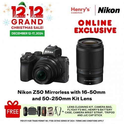 Nikon Z50 Mirrorless with 16-50mm and 50-250mm Kit Lens