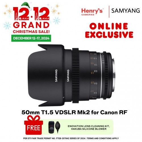 Samyang 50mm T1.5 VDSLR Mk2 for Canon RF