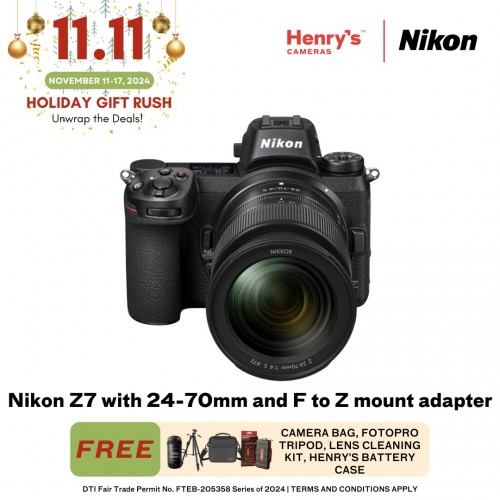 Nikon Z7 with 24-70mm and F to Z mount adapter