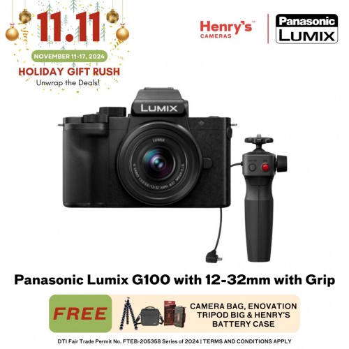 Panasonic Lumix G100 with 12-32mm with Grip