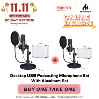 MAONO DESKTOP USB PODCASTING MICROPHONE SET WITH ALUMINUM CASE AU-A04TC [CLEARANCE SALE]