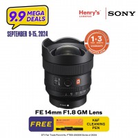 Sony FE 14mm F1.8 GM Series Ultra-Wide Prime Lens