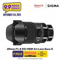 Sigma 20mm F1.4 DG HSM Art Lens Sony E