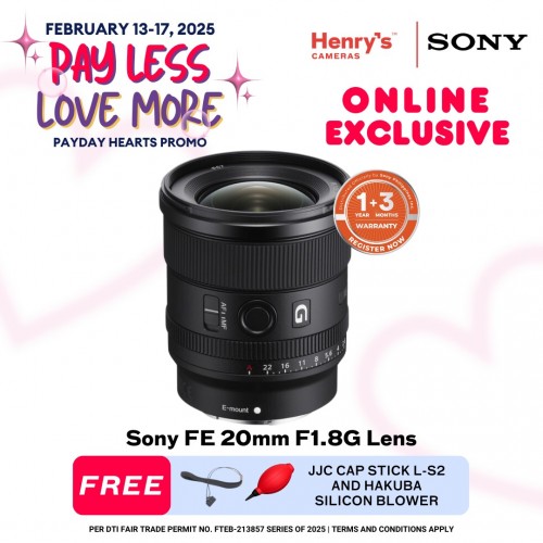 Sony FE 20mm F1.8G Lens