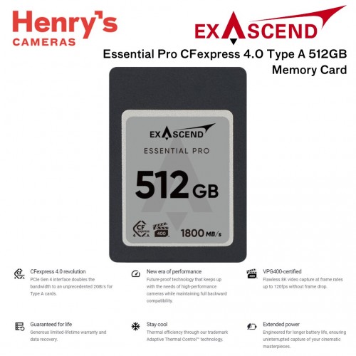 Exascend Essential Pro CF Express 4.0 Type A 512GB Memory Card