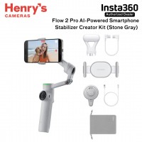 Insta360 Flow 2 Pro AI-Filmmaker Mobile Gimbal Smartphone Stabilizer Creator Kit (Stone Gray)