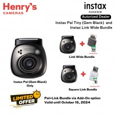 Fujifilm Instax Pal Tiny Camera (Gem Black) Standard and Bundle