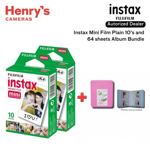 Fujifilm Instax Mini Film 10's Plain (2pcs) and Album Bundle