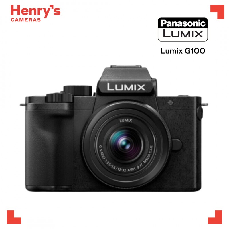 Cámara sin espejo Panasonic Lumix G100 con lente de 12-32 mm