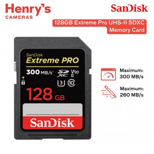 SanDisk 128GB Extreme Pro UHS-II SDXC Memory Card